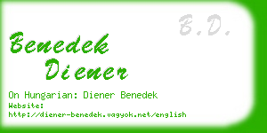 benedek diener business card